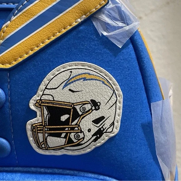 Loungefly X Los Angeles Chargers Mini Backpack LA Bolt Varsity Jacket Style - Picture 7 of 11